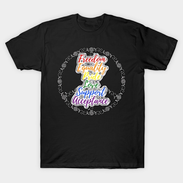 LGBT Nonbinary Pride Values Peace Sign T-Shirt by zaymen.bouragba